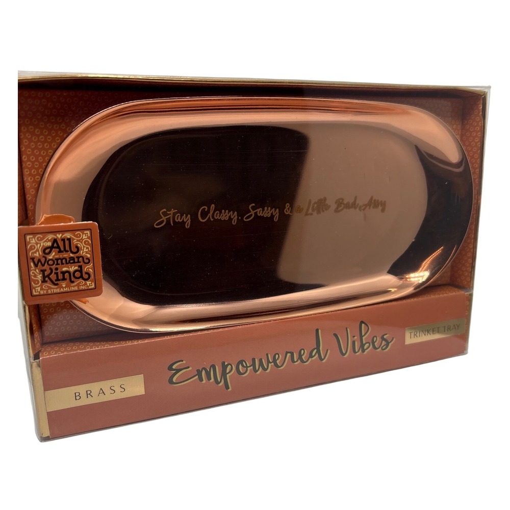 Empowered Vibes Brass Trinket Tray Stay Classy Sassy Little Bad Assy New BFF
